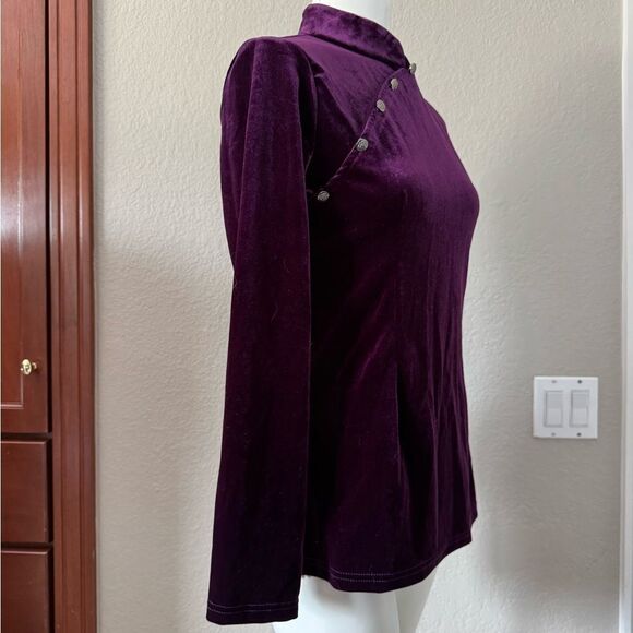 Elegant Babalet Purple Velvet Women's Top M NWT - Picture 5 of 9